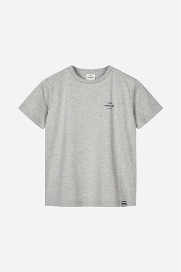 Mads Nørgaard Printed T-shirt - Thorlino - Light Grey Melange